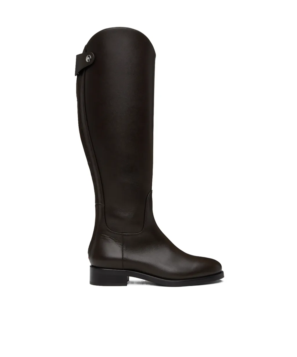 Zip-Fastening Leather Knee-High Boots