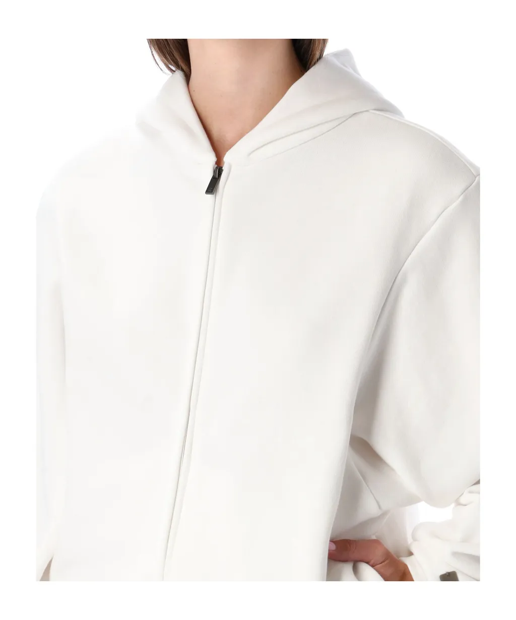 Fear Of God Essentials Logo Printed Zipped Hoodie