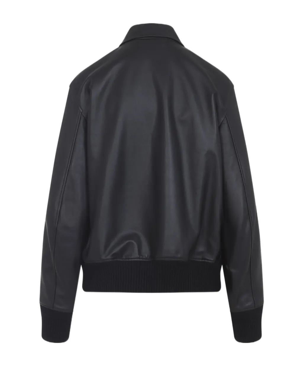 Ralph Lauren Collection Zip-Up Leather Bomber Jacket