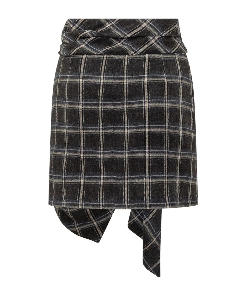 Knot Plaid Kimia-Gd Skirt