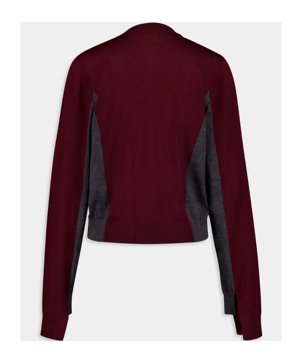Colour-Block Wool Cardigan