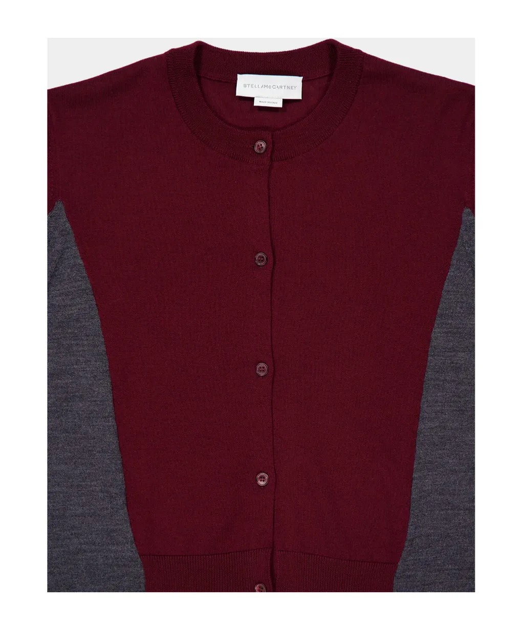 Colour-Block Wool Cardigan