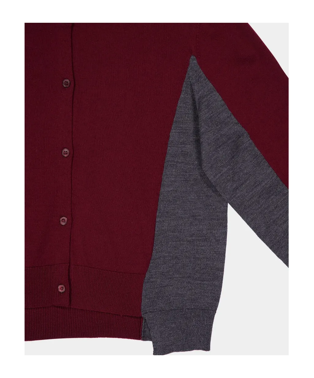 Colour-Block Wool Cardigan