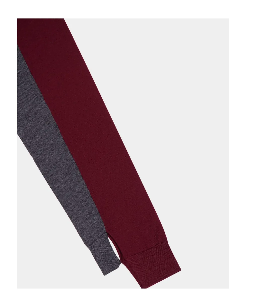 Colour-Block Wool Cardigan