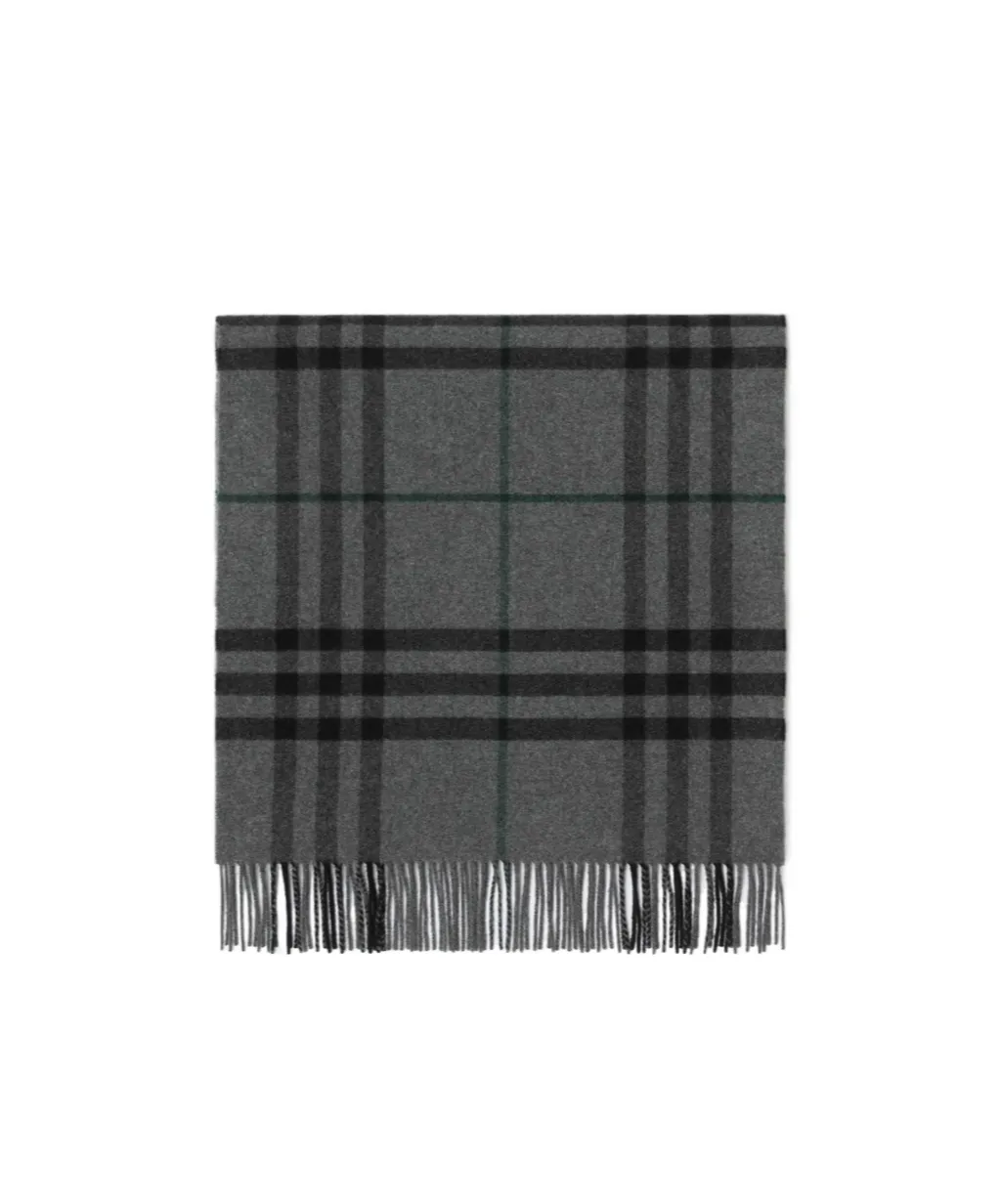 Burberry Checked Fringed-Edge Scarf