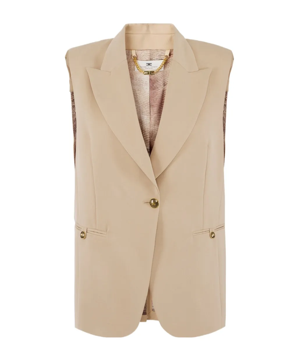 Elisabetta Franchi Gabardine Waistcoat
