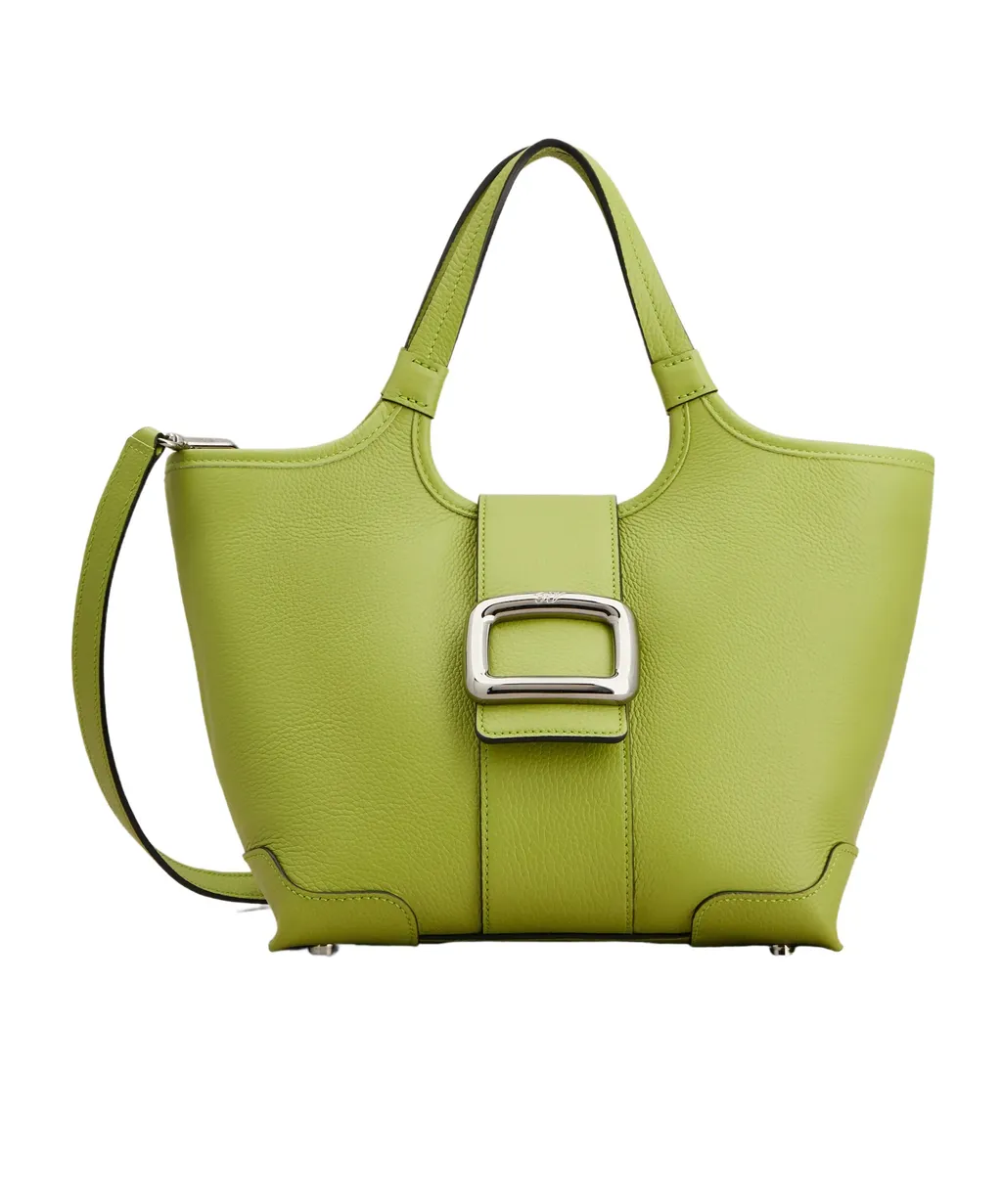 Viv' Choc Mini Shopping Bag In Leather
