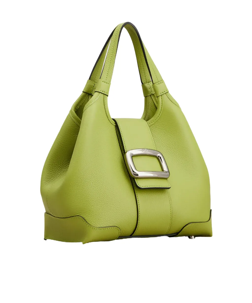 Viv' Choc Mini Shopping Bag In Leather