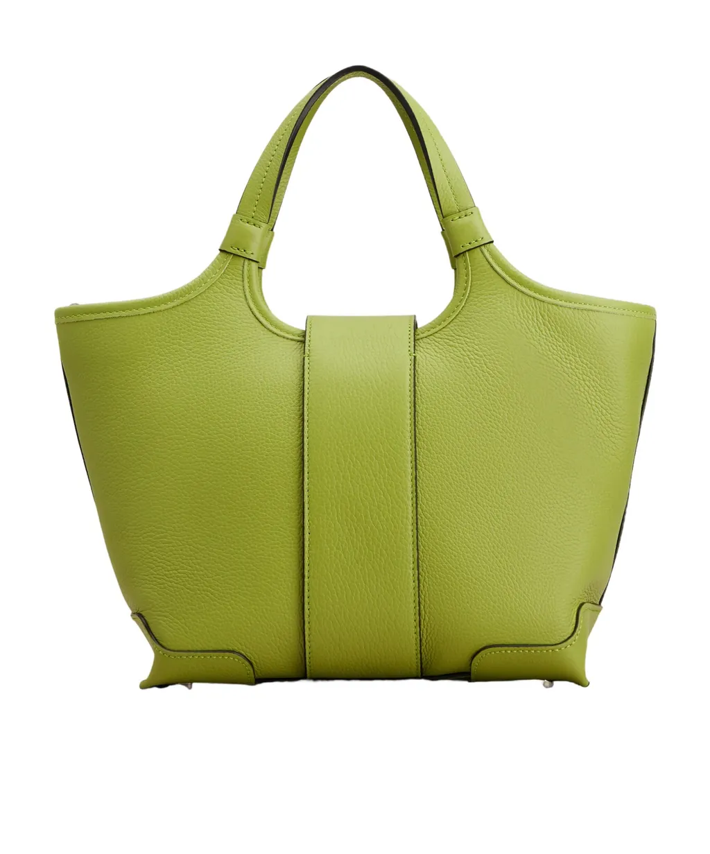 Viv' Choc Mini Shopping Bag In Leather