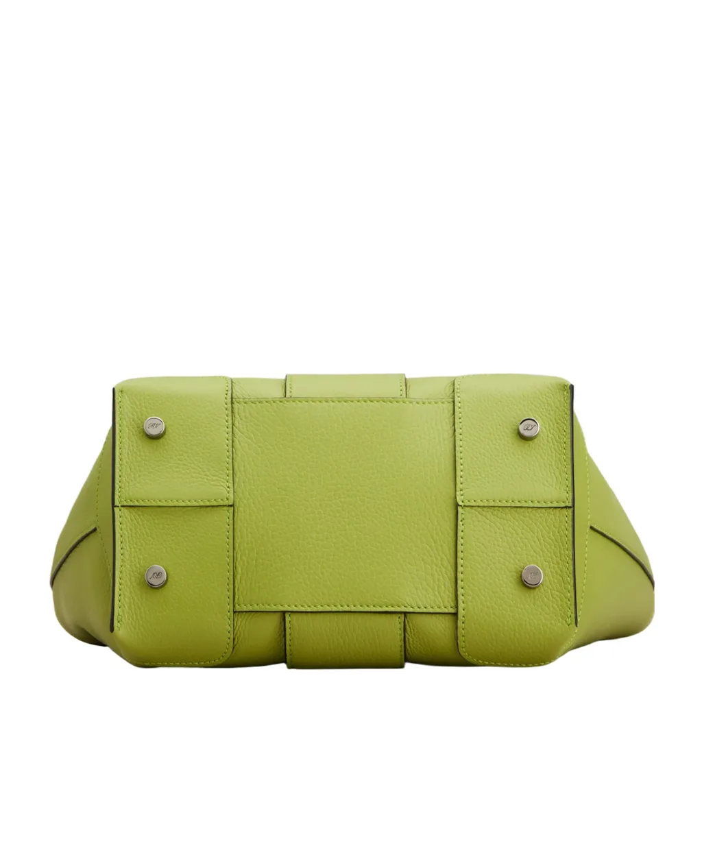Viv' Choc Mini Shopping Bag In Leather
