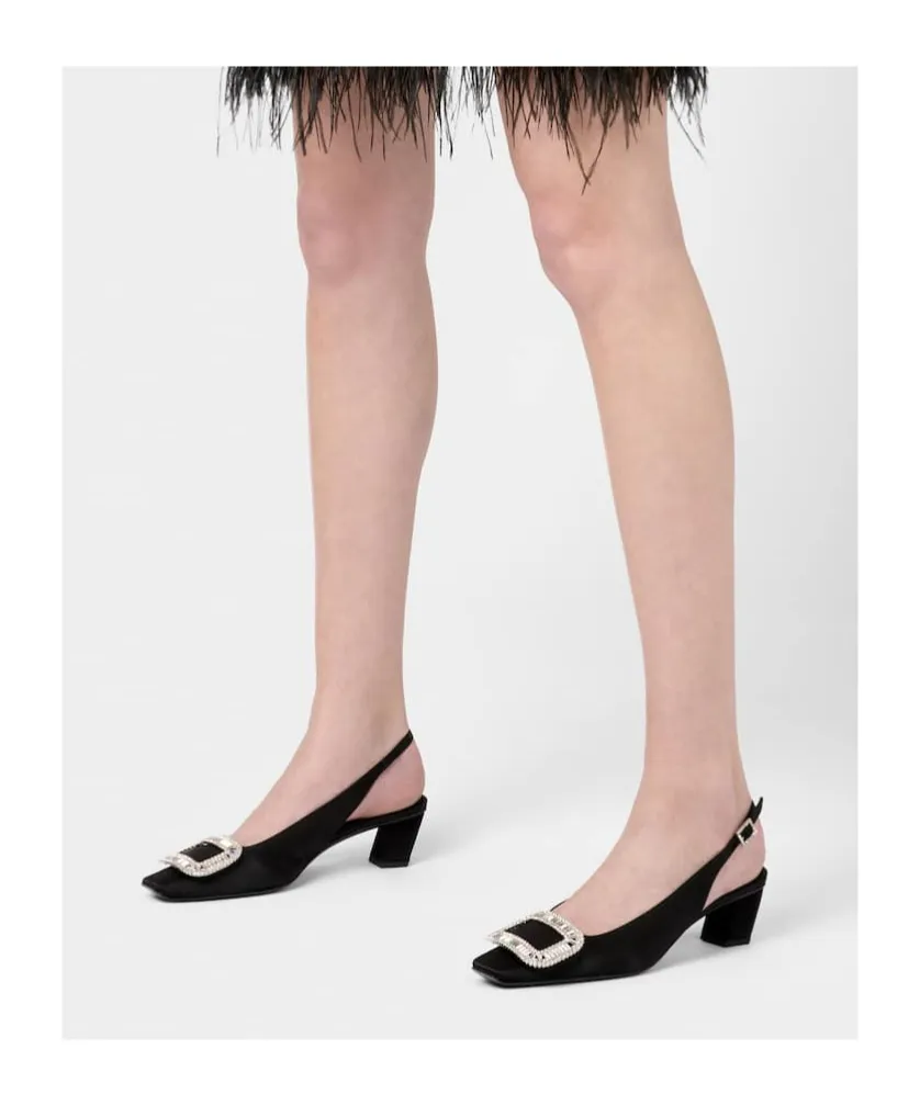 Belle Vivier Slingback Pumps In Satin