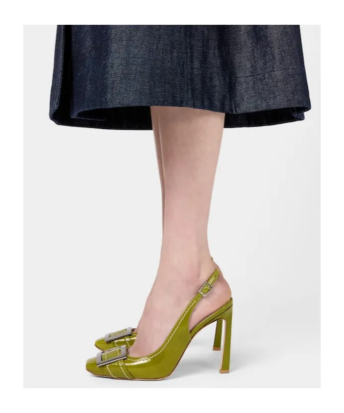 Trompette Slingback Pumps In Patent Leather