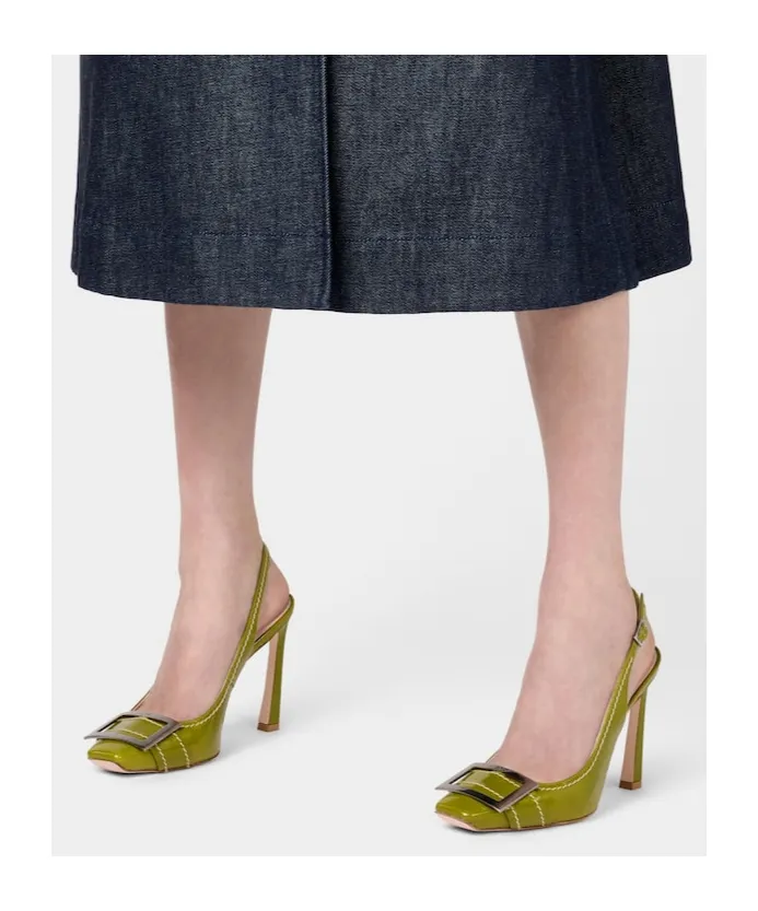 Trompette Slingback Pumps In Patent Leather
