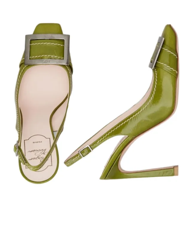 Trompette Slingback Pumps In Patent Leather