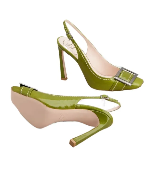 Trompette Slingback Pumps In Patent Leather