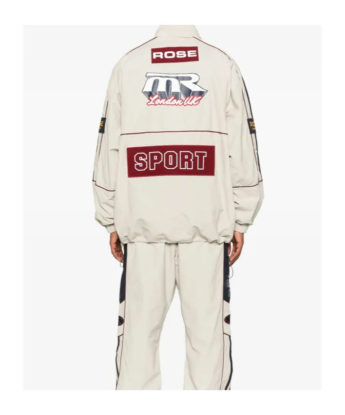 Panelled Logo-Emblem Half-Zip Sweater