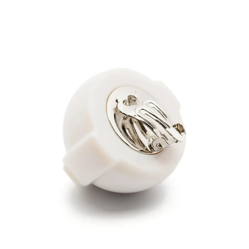 Logo Embossed Clip Earrings