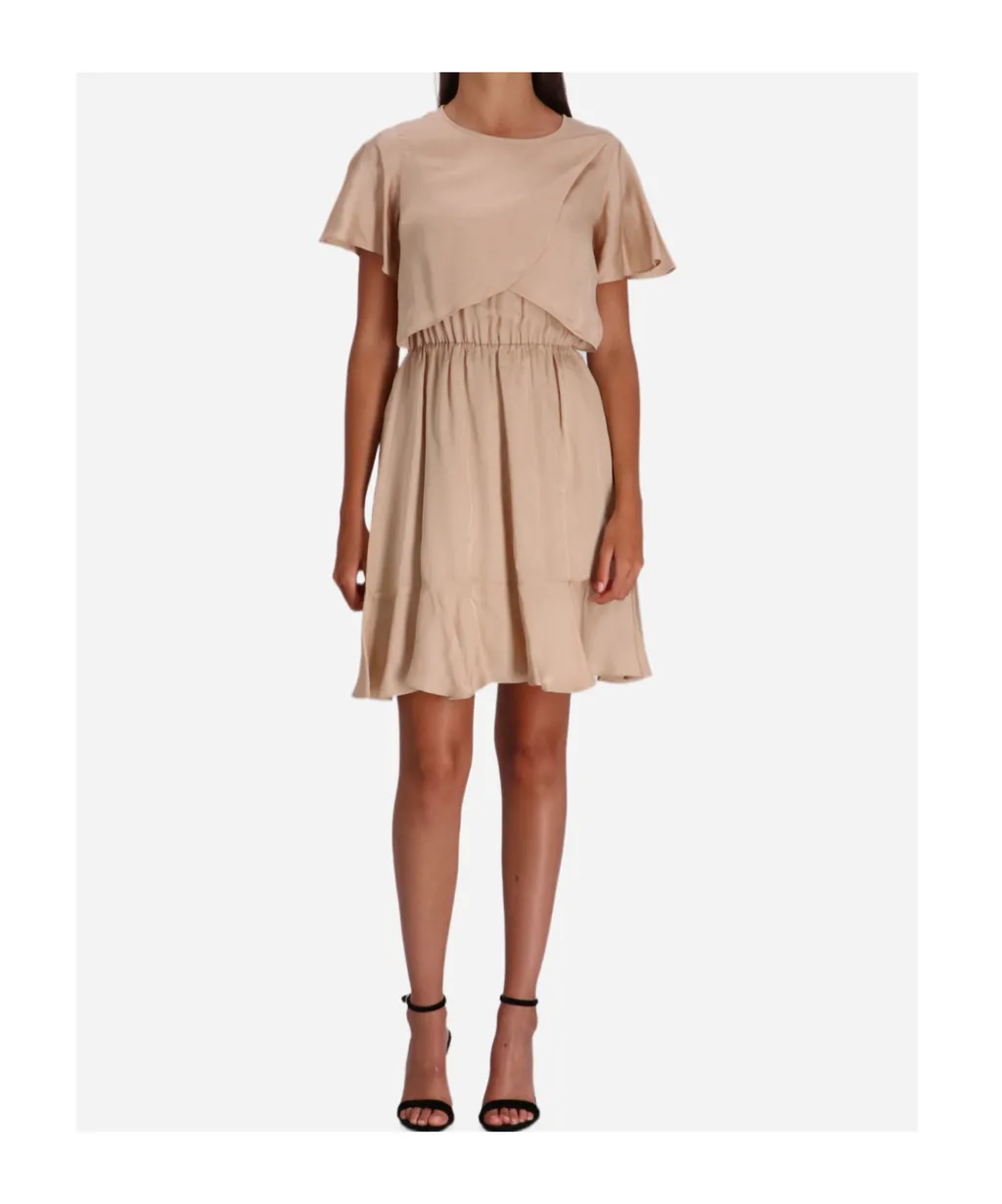 Ruffled-Overlay Dress