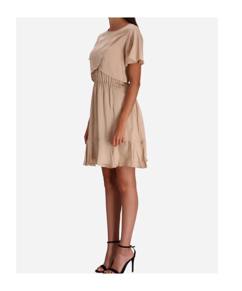 Ruffled-Overlay Dress