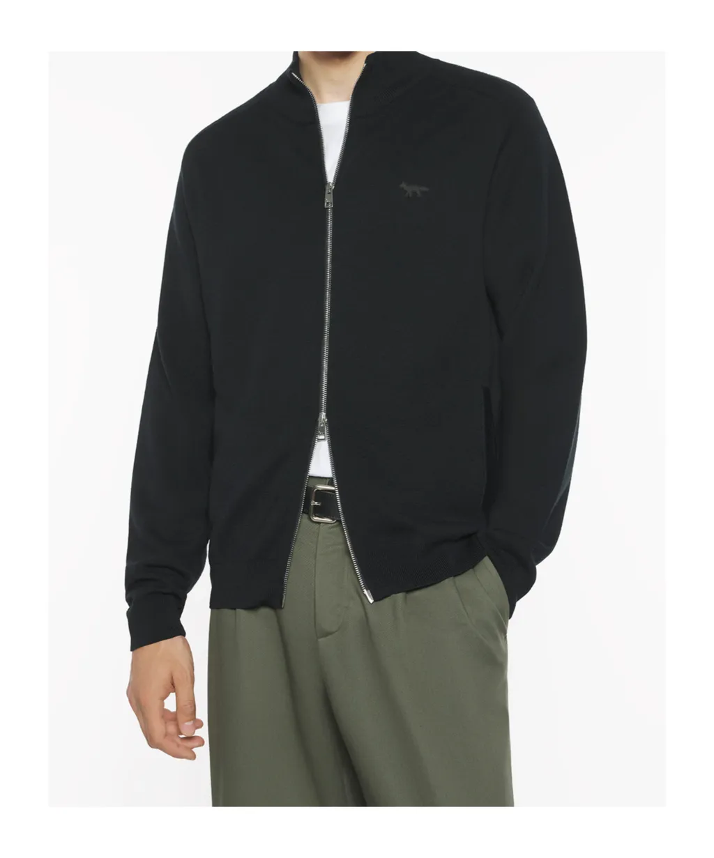 Maison Kitsuné Zip-Up Knitted Cardigan