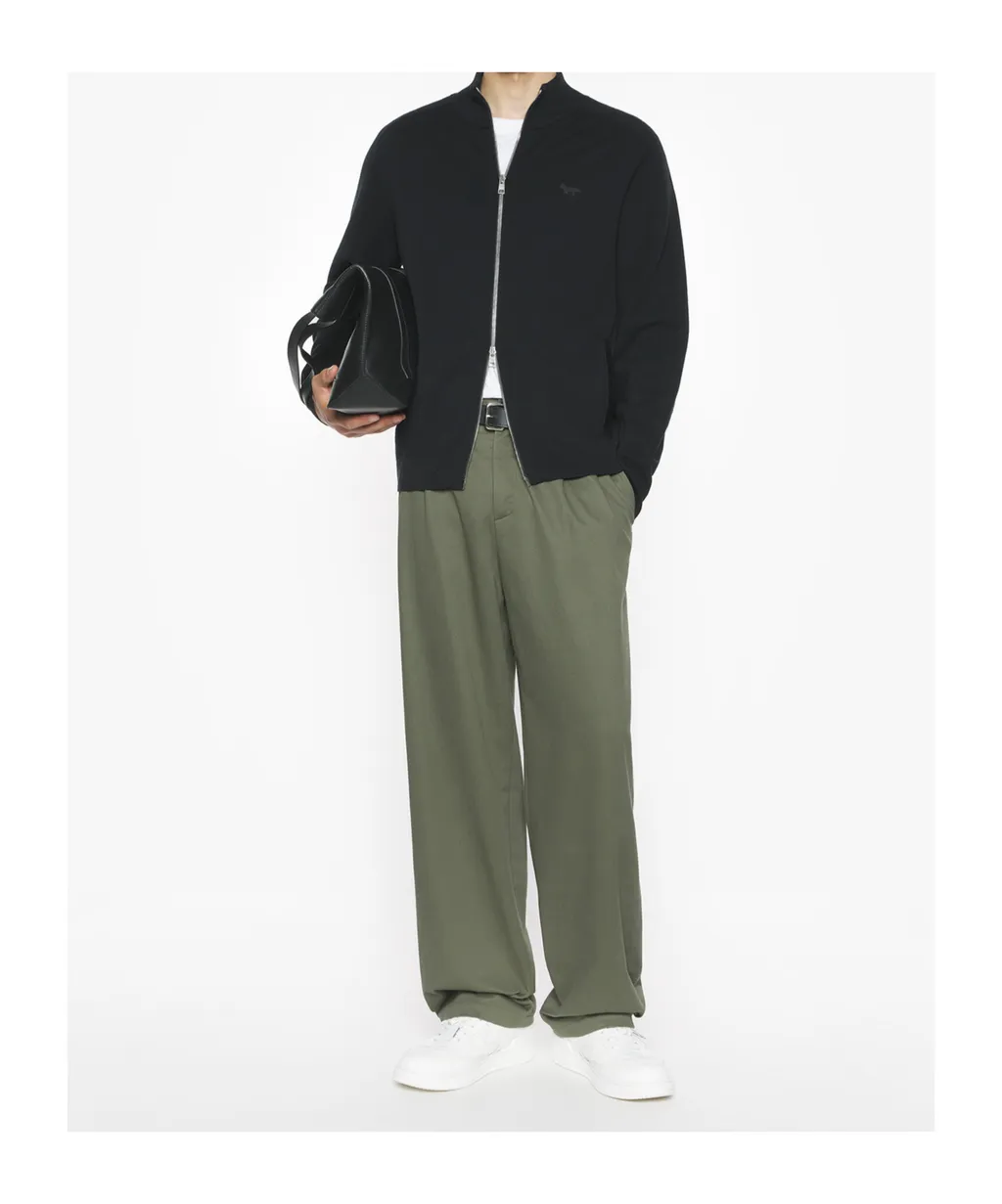 Maison Kitsuné Zip-Up Knitted Cardigan