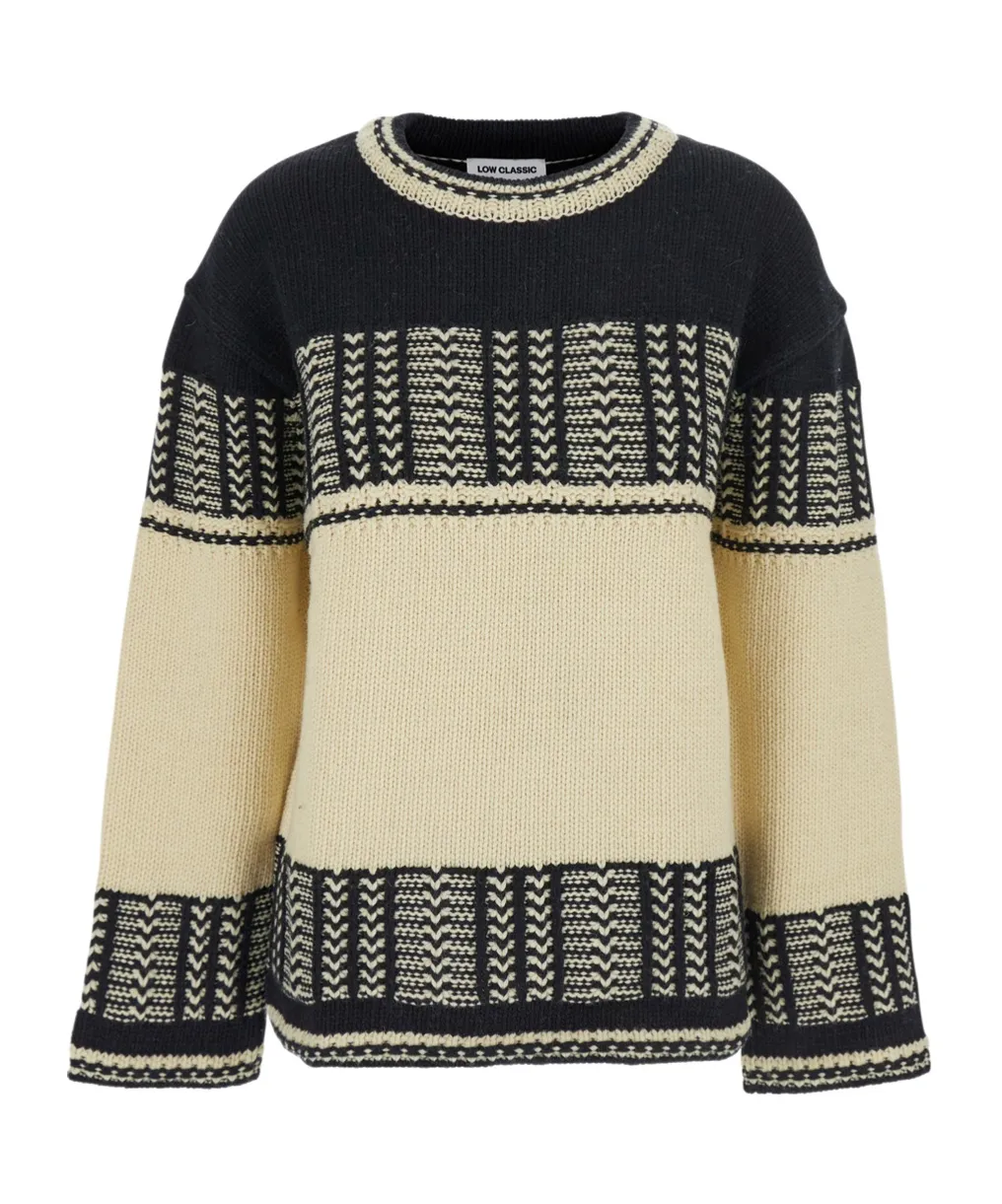 Low Classic Intarsia Crewneck Sweater