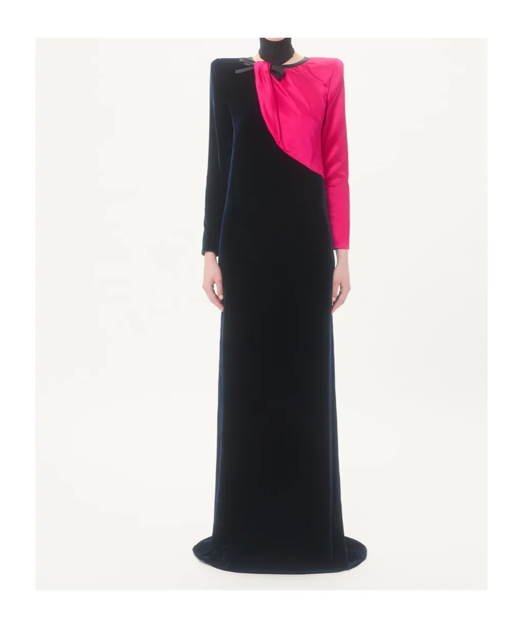 Long Dress In Sablé Velvet