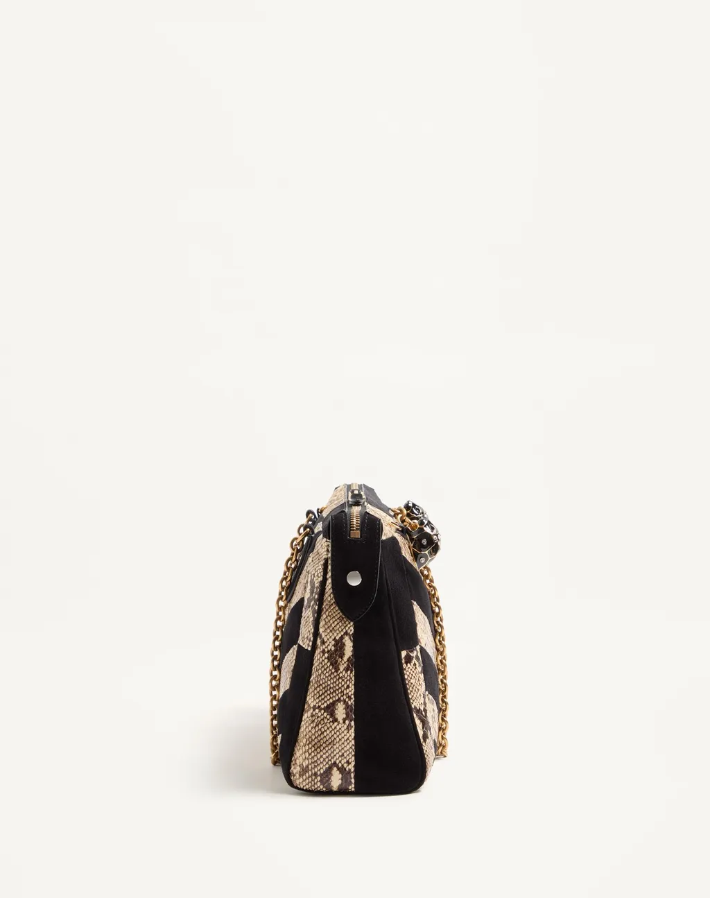 Valentino Garavani Panthea Python And Suede Chevron Motif Shoulder Bag