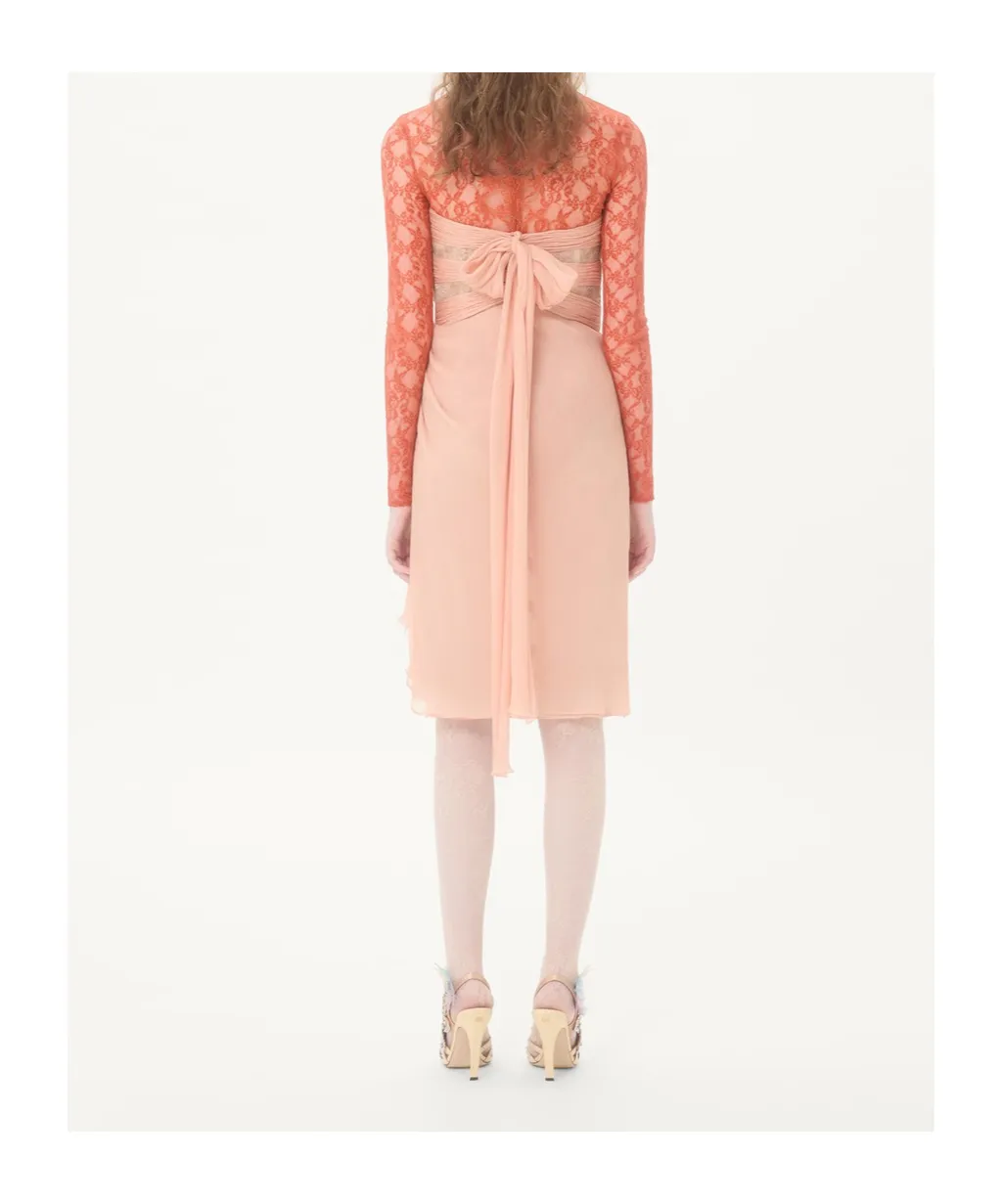 Lace-Embellishment Midi Dress