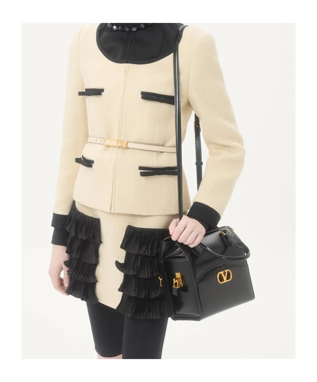 Valentino Garavani Vain-Case Bowling Bag In Shiny Calfskin