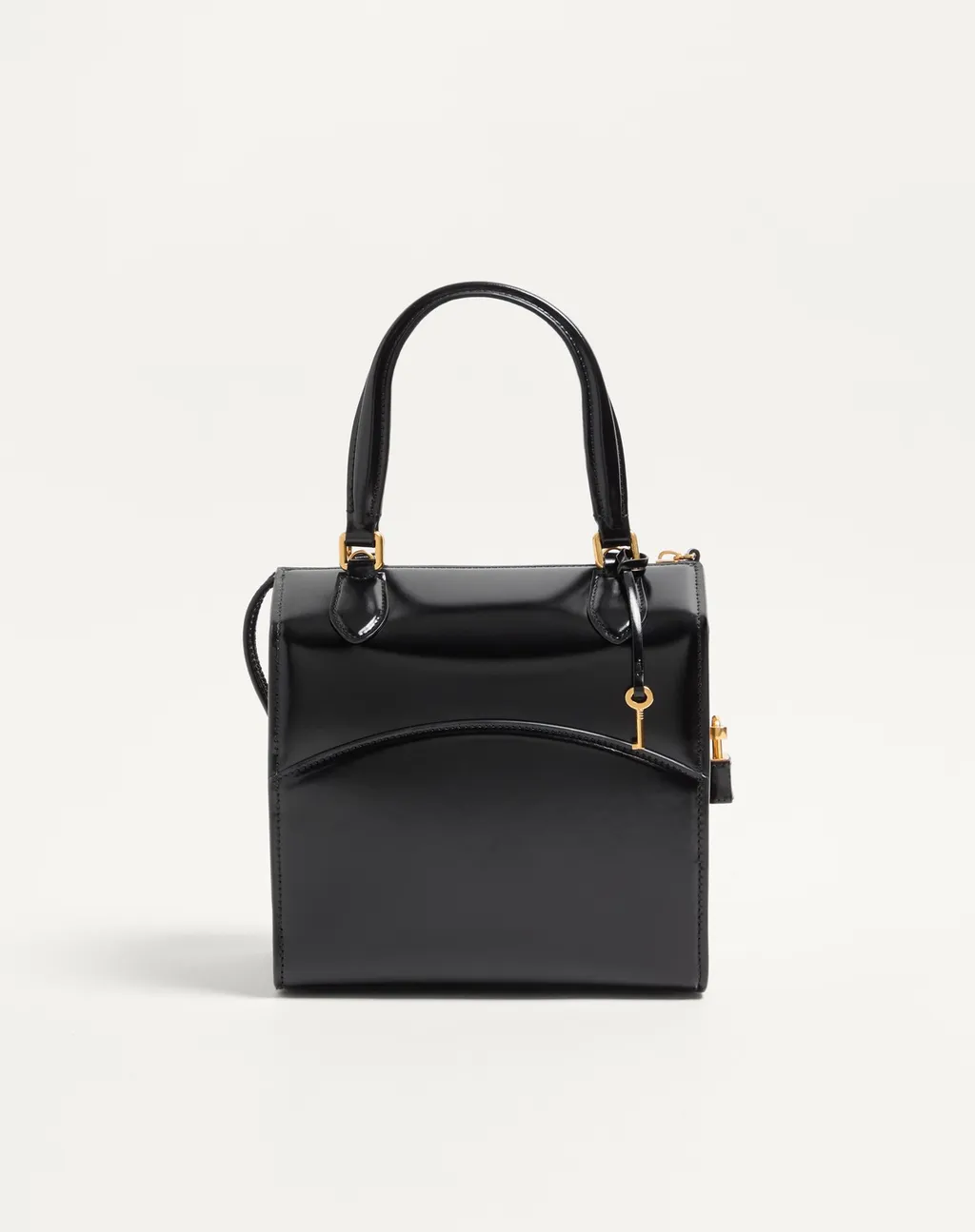 Valentino Garavani Vain-Case Bowling Bag In Shiny Calfskin