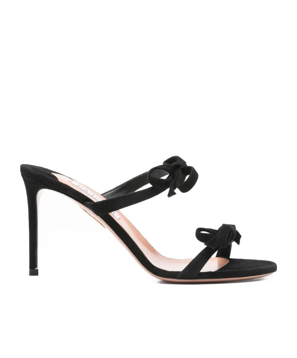 100Mm Soave Bow-Embellished Stiletto Sandals