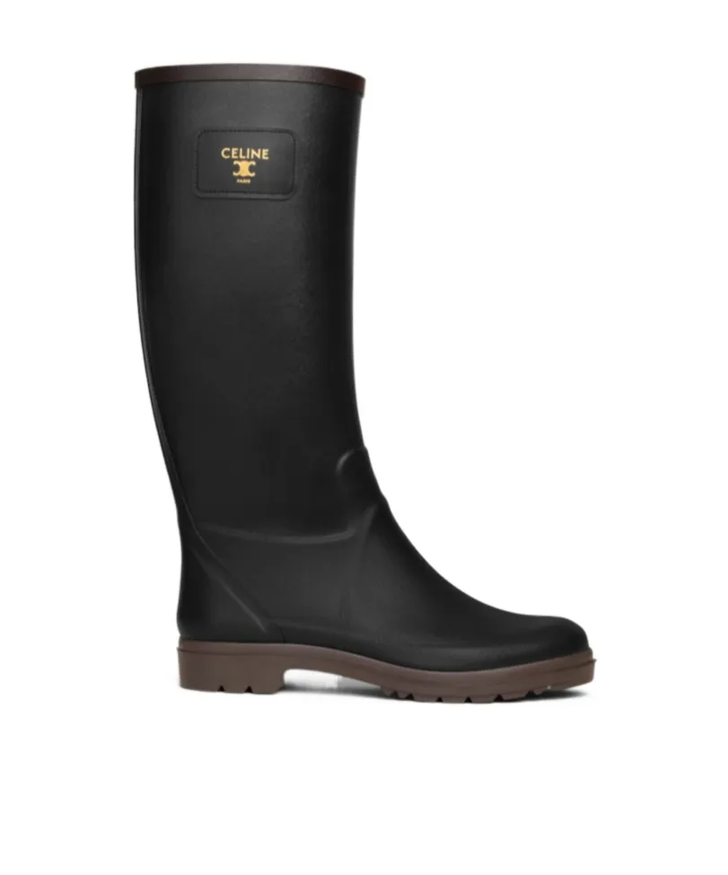 Celine Rain Boots In Natural Rubber