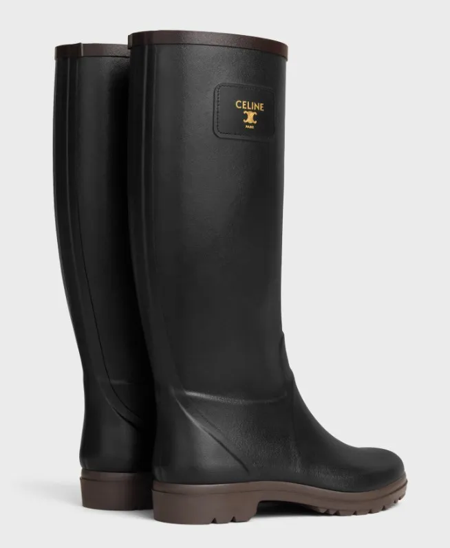 Celine Rain Boots In Natural Rubber