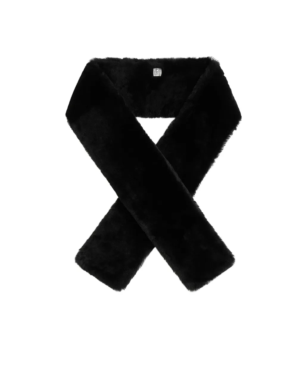 Shearling Tuxedo Scarf Black