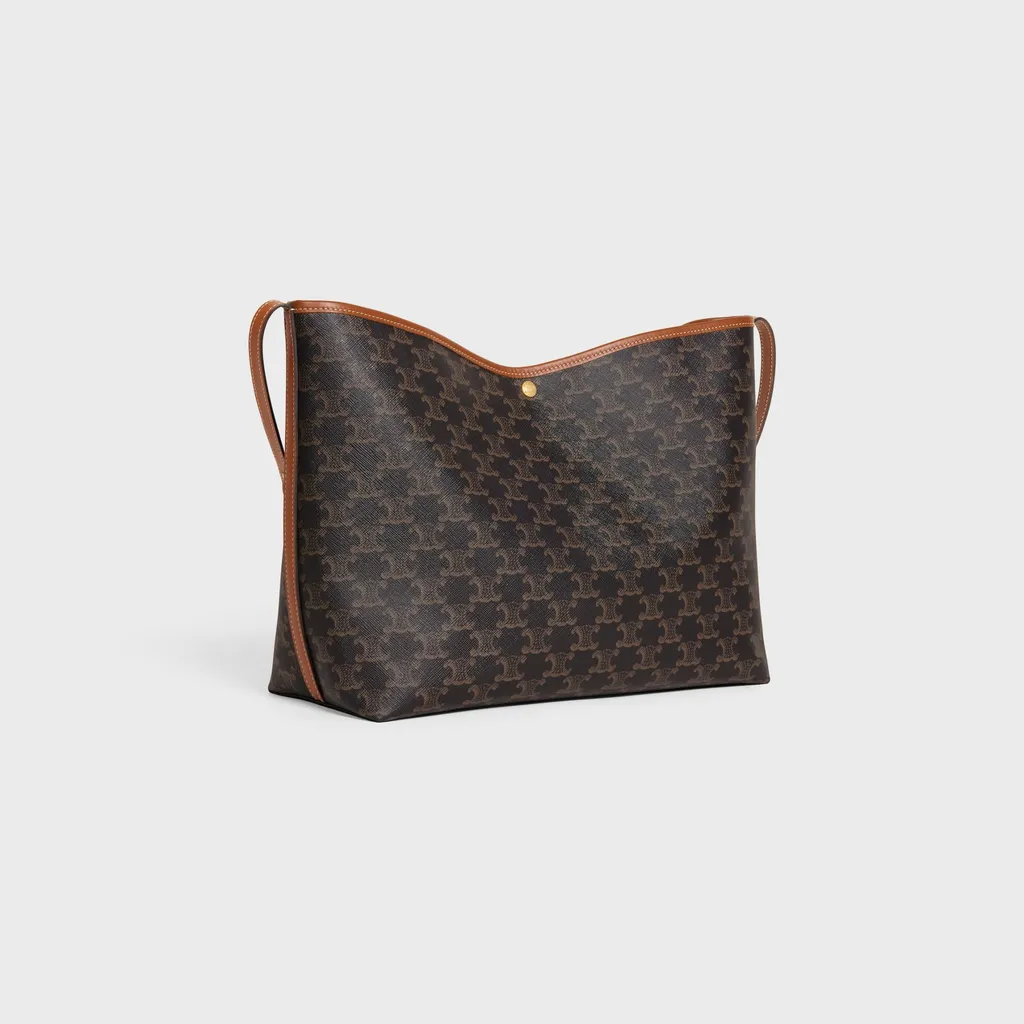 Soft Shopper Bag In Triomphe Canvas And Calfskin