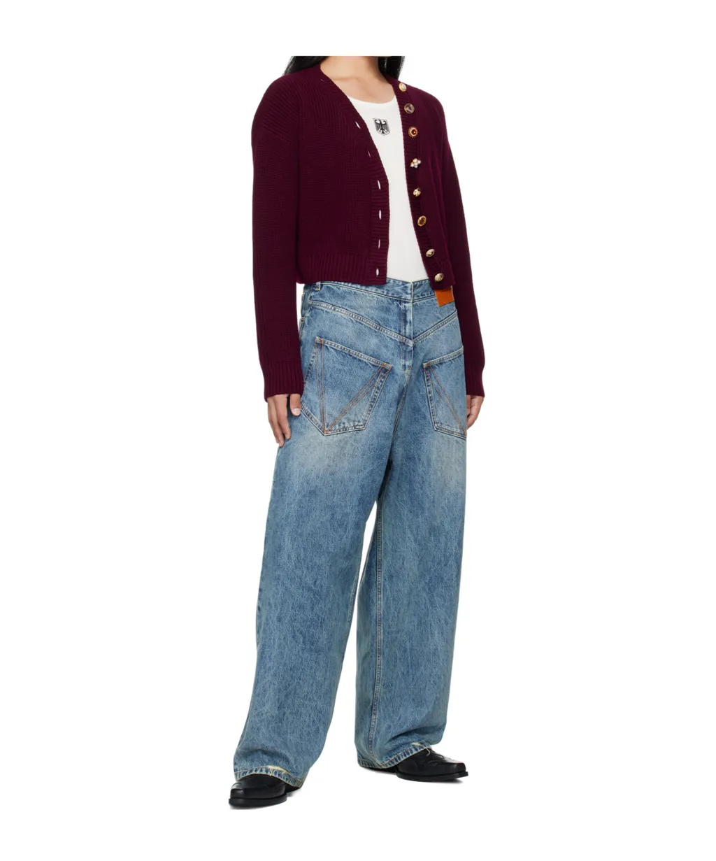 Distressed V-Yoke Jeans