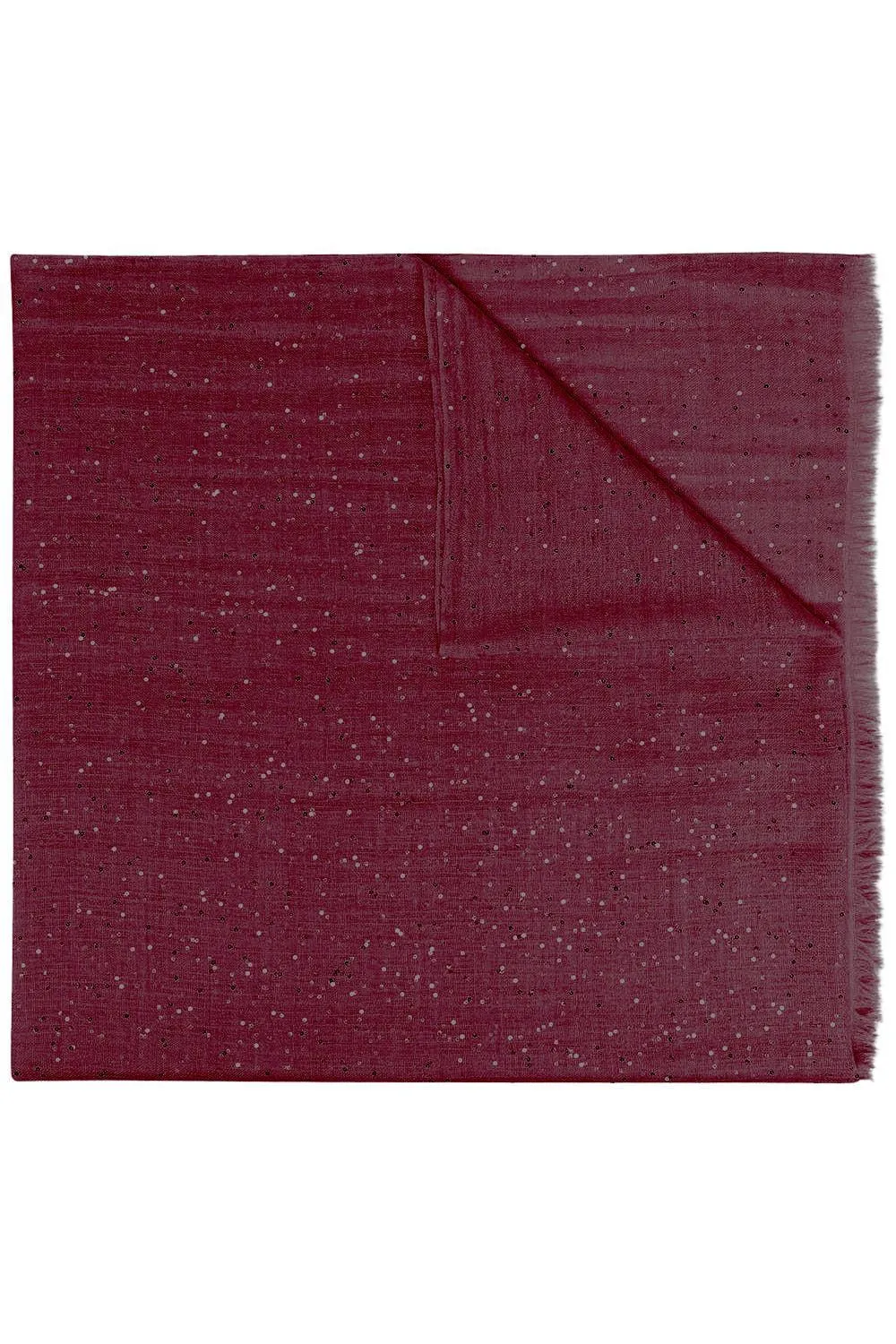 Sequin-Embellished Fringed Scarf