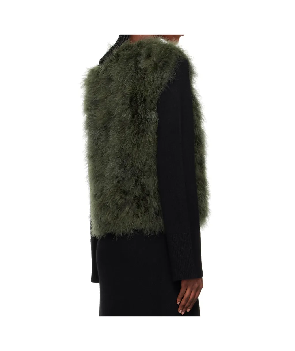 Short Feather Vest