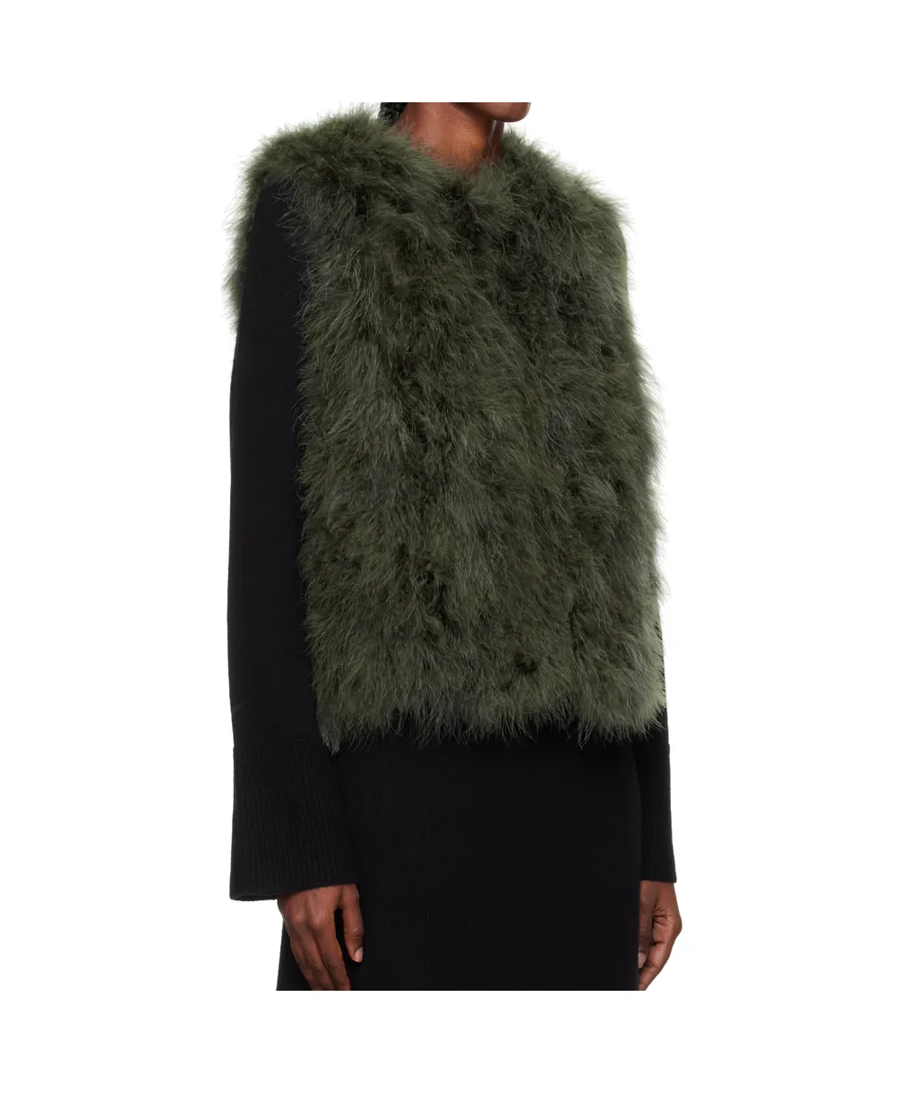Short Feather Vest