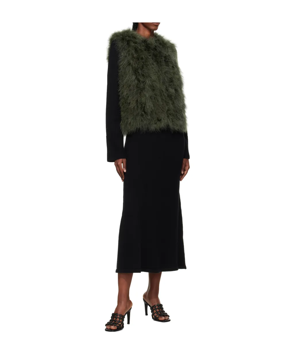 Short Feather Vest