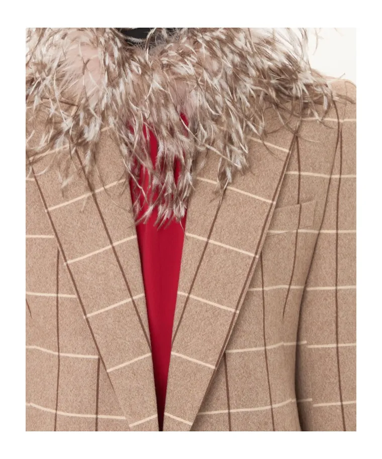 Windowpane-Check Double-Breasted Blazer