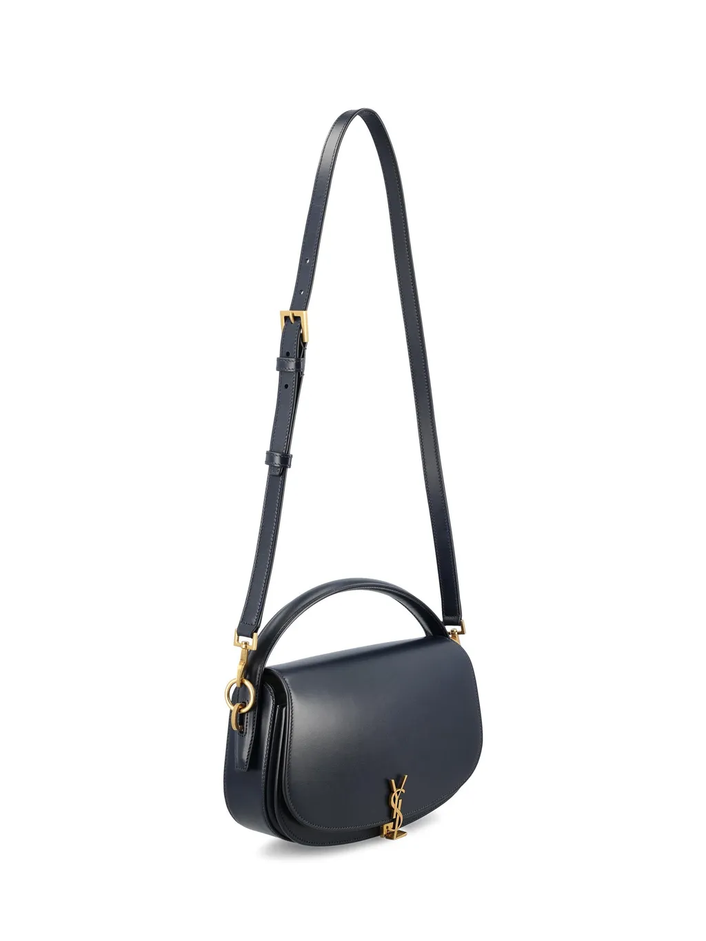 Saint Laurent Logo Plaque Foldover Top Shoulder Bag