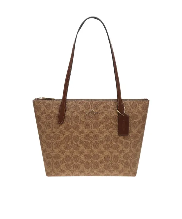 Fiona Signature Canvas Zip Tote