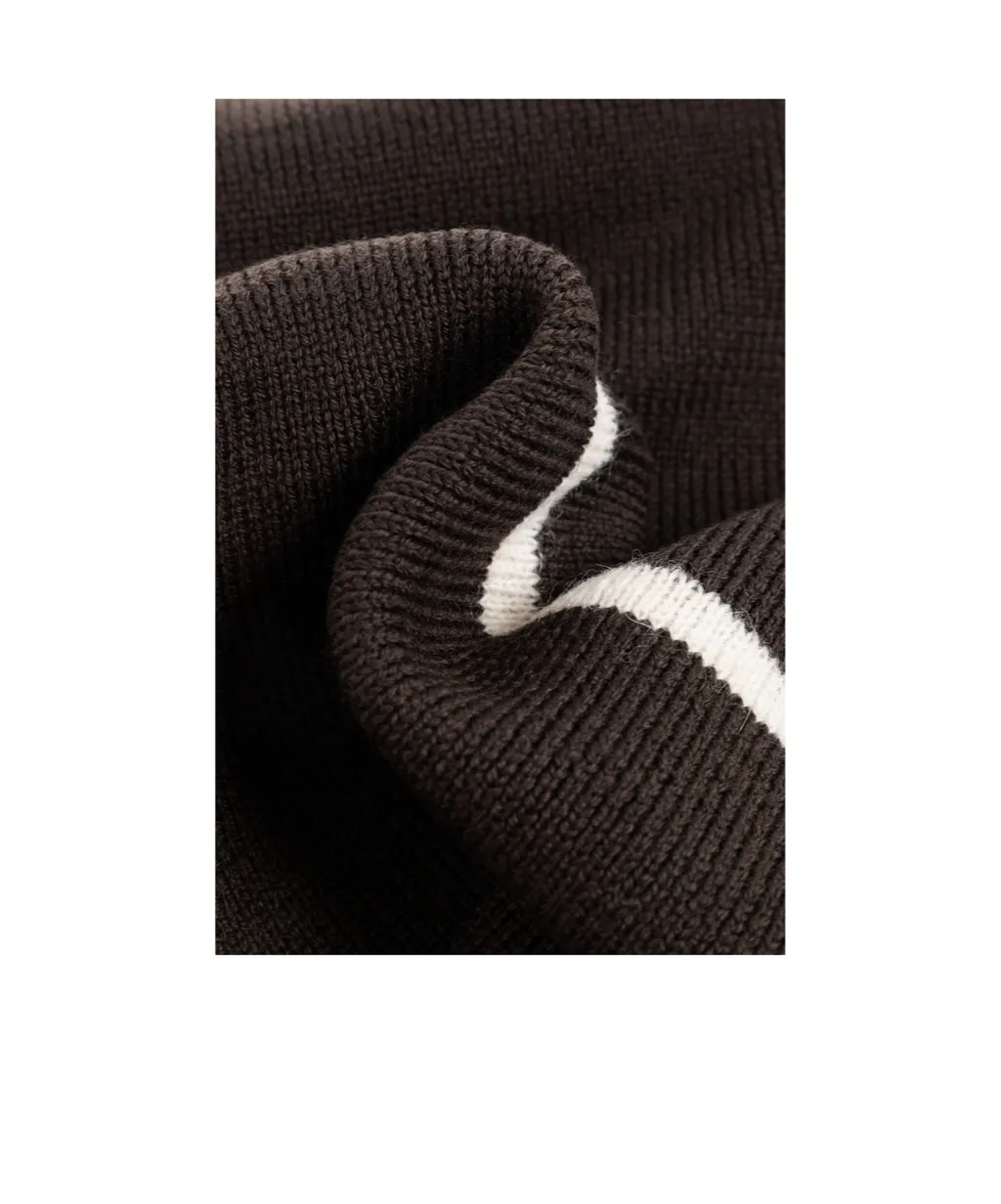 Embroidered Striped Wool-Blend Scarf