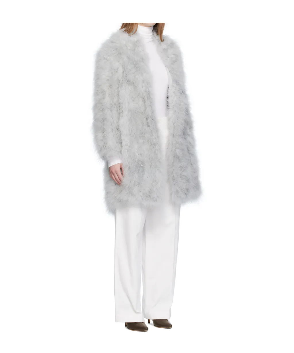 Feather Shawl Collar Coat