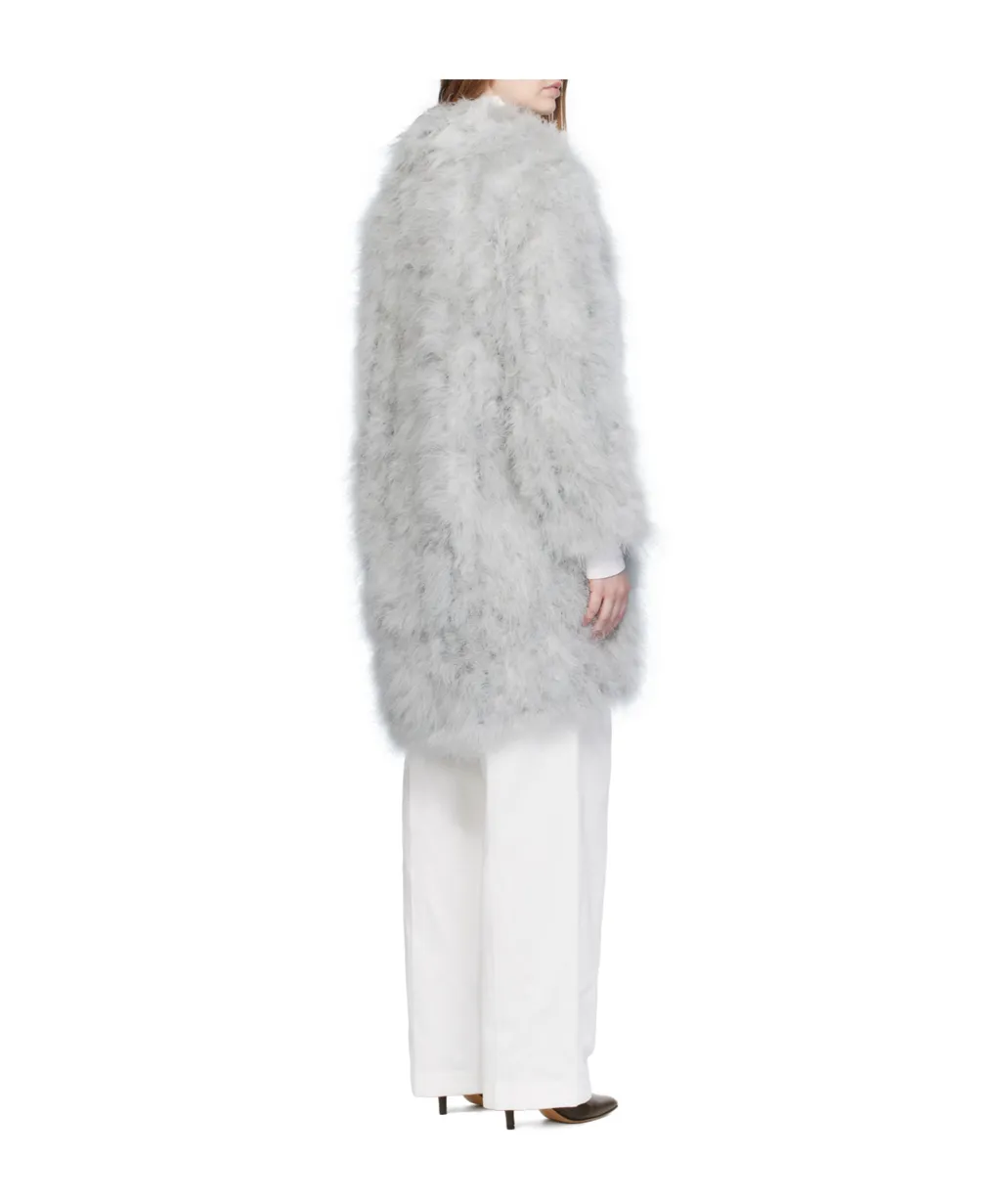 Feather Shawl Collar Coat