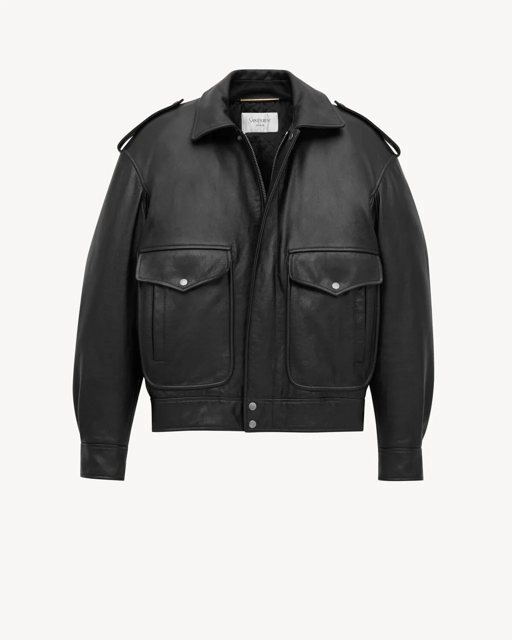 Oversized Jacket In Grained Leather