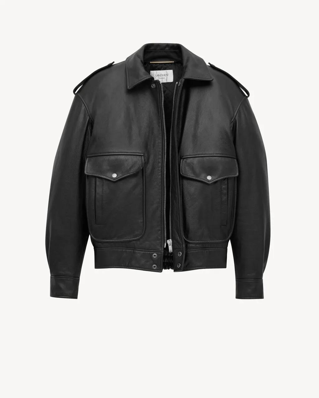 Oversized Jacket In Grained Leather
