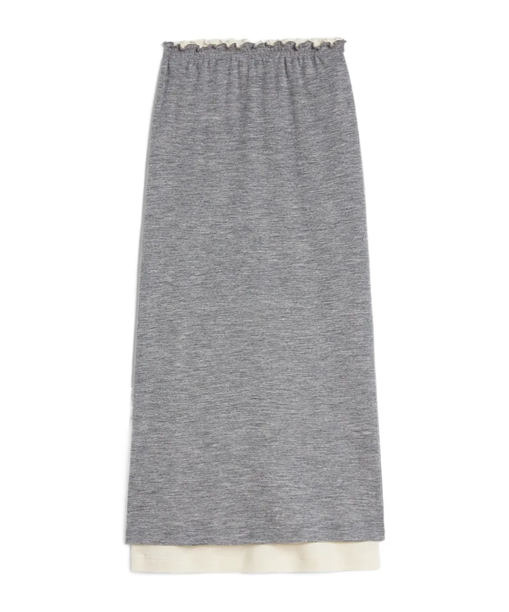 Lightweight Wool Layered Skirt